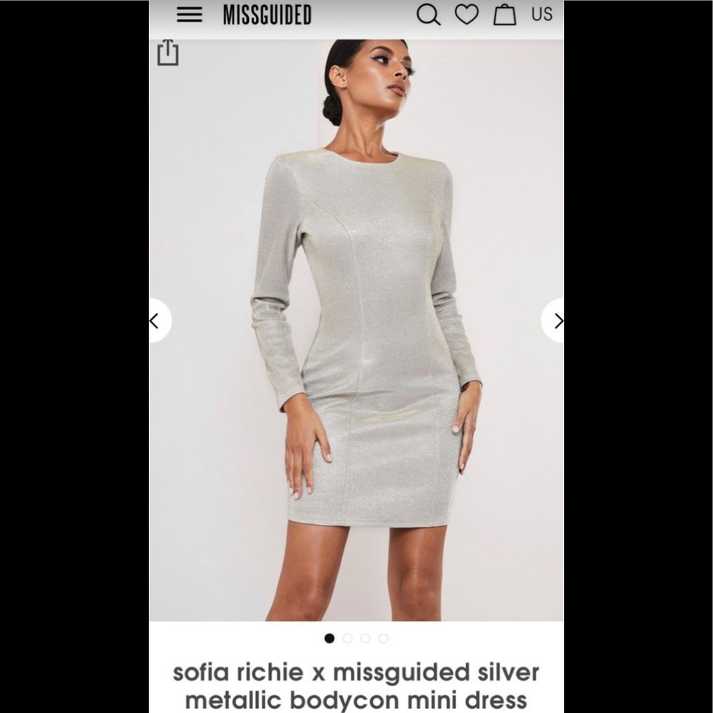 Missguided- Sofia Richie MetallicMini Dress